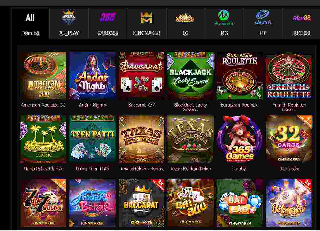 Slot game cực đa dạng ở nhà phát hành game Card365